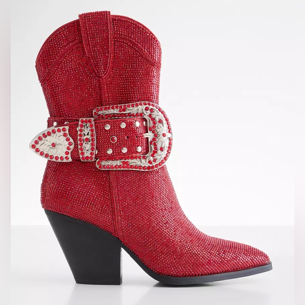 Beast Fashion Antonia Rhinestone Ankle Boot